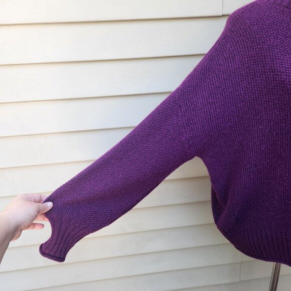 Nine West Plus Purple Turtleneck Sweater 221460 Solid Ribbed Trim - Picture 6 of 14